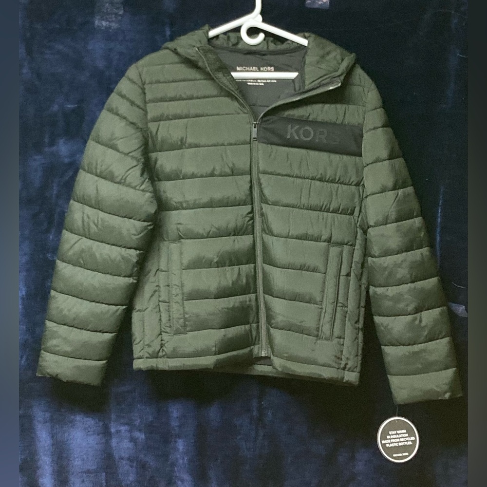 Michael Kors Olive Puffer Jacket, NWT, Size Small